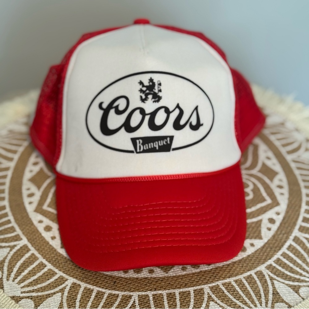 COORS BANQUET Vintage Truckers Hat Red/White One Size UNISEX